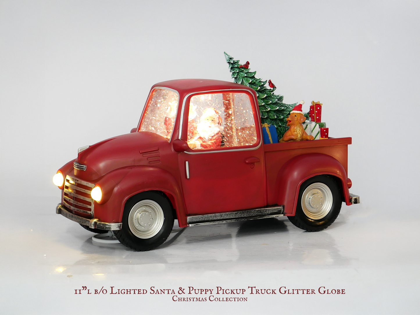 8" B/O Lighted Lantern Glitter Globe, Santa