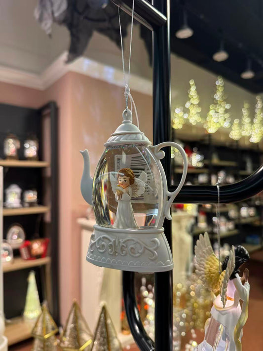 Angel Teapot Glitter Lighted Ornament – A Gentle Glow of Peace & Blessing