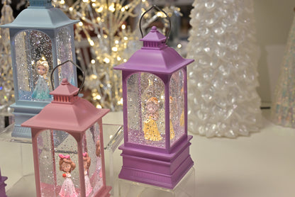 Lighted Fairytale Princess Snow Globe Lantern – Ice Queen, Golden Rose, Storybook (LED Night Light)