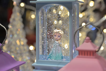 Lighted Fairytale Princess Snow Globe Lantern – Ice Queen, Golden Rose, Storybook (LED Night Light)