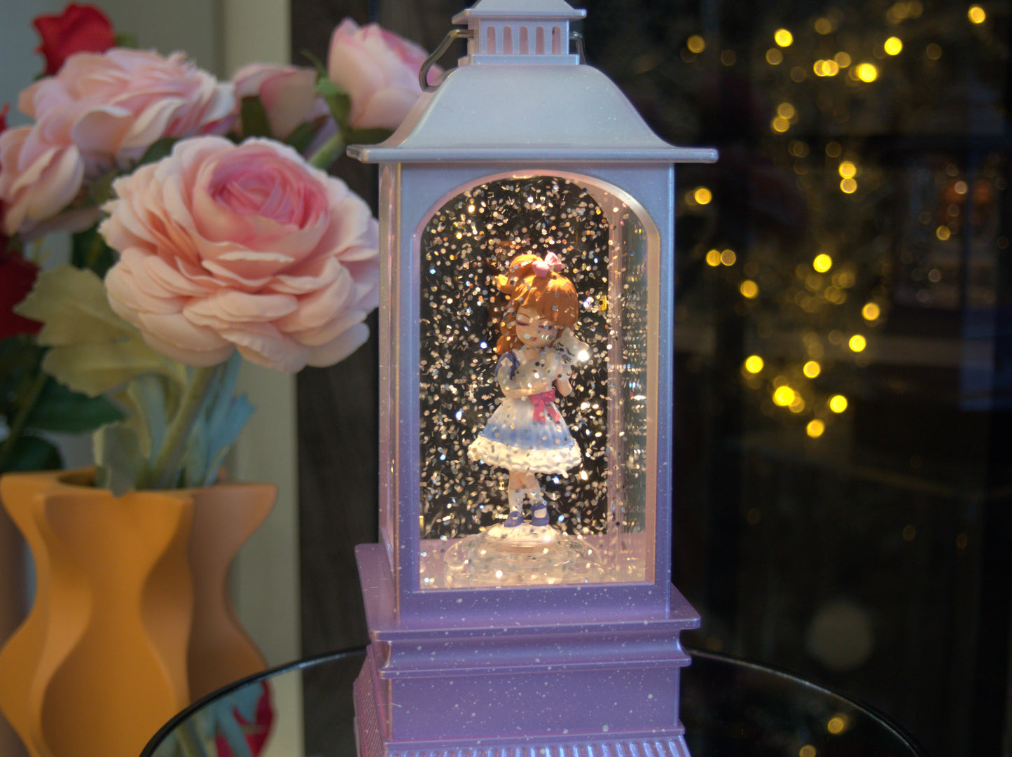 Automatic Water Spinner Princess Snow Globe Lantern – No Shaking Glitter Light, Lighted Fairytale Gift