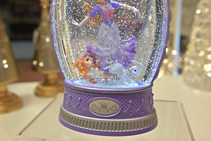 Lighted Princess Snow Globe Lamp with Crown, Glitter Globe, Girls Room Decor