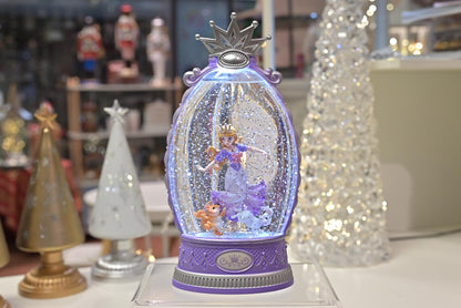 Lighted Princess Snow Globe Lamp with Crown, Glitter Globe, Girls Room Decor