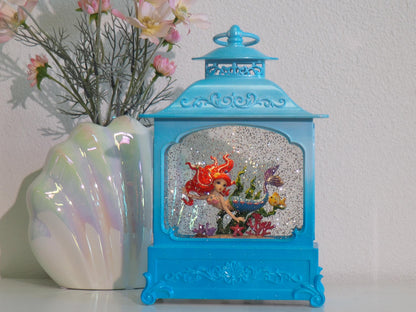 Mermaid Glitter Water Globe Lantern – Princess Night Light, Ocean Decor