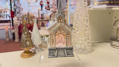 Lighted Church & Angel Glitter Globe Christmas Décor, Snow Globe, Holiday Décor