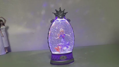 Lighted Princess Snow Globe Lamp with Crown, Glitter Globe, Girls Room Decor